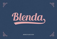 blenda script free font feature