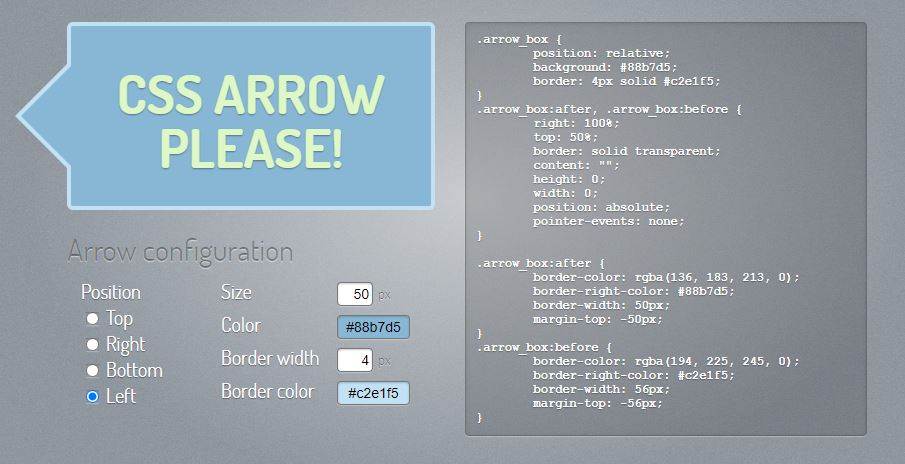 CSS Arrow Configuration