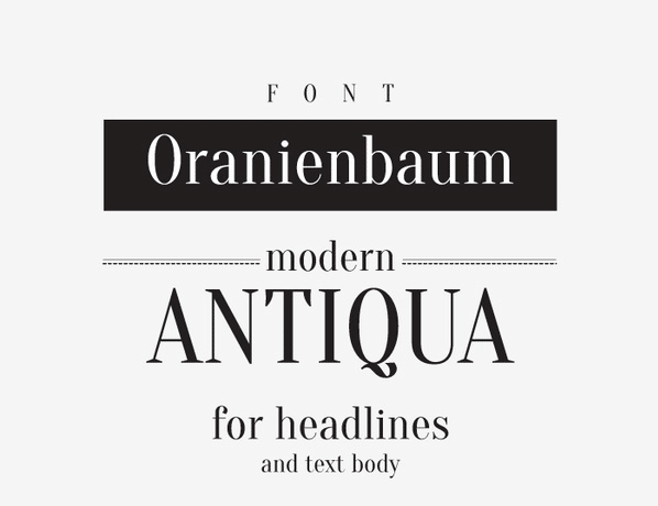 oranienbaum free font feature