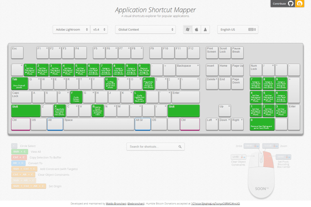 application shortcut mapper