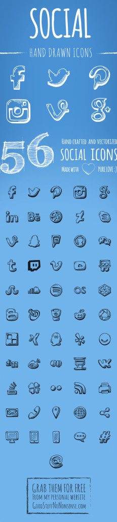 Hand drawn Social Icons