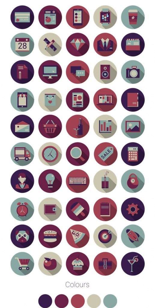 flat icons for landing page