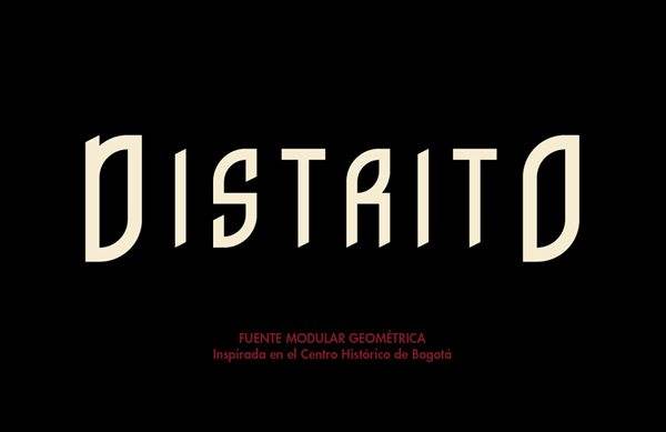 1.Distrito free font
