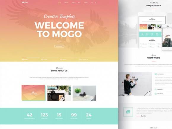 Mogo: A One Page Website Template 2 mogo