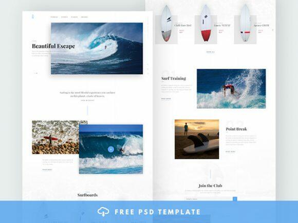 surfing website template featured