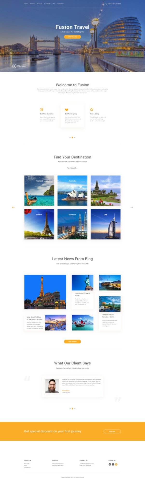 Fusion Website template travel agencies 2 Fusion: Website template for travel agencies